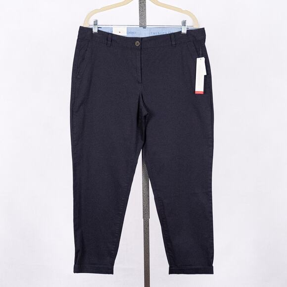 Talbots Cuffed Hem Weekend Chino 12 PETITE Navy Casual Nautical Preppy Classic - Picture 1 of 5